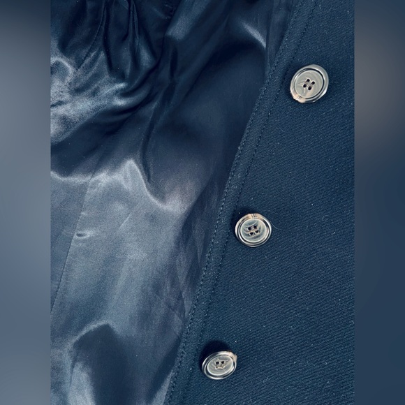 Navy blue jcrew wool coat made in Italy size XS 00 double cloth wool - Picture 4 of 10